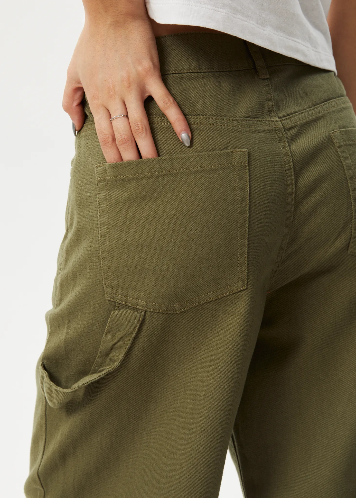 AFENDS Womens Roads - Carpenter Pants - Military