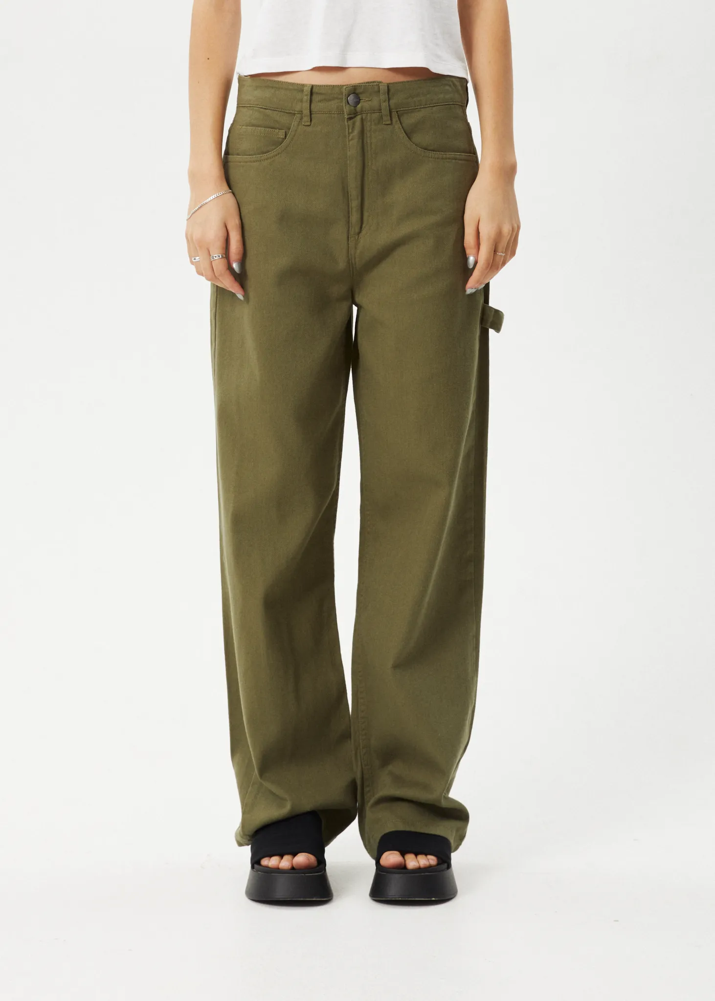 AFENDS Womens Roads - Carpenter Pants - Military