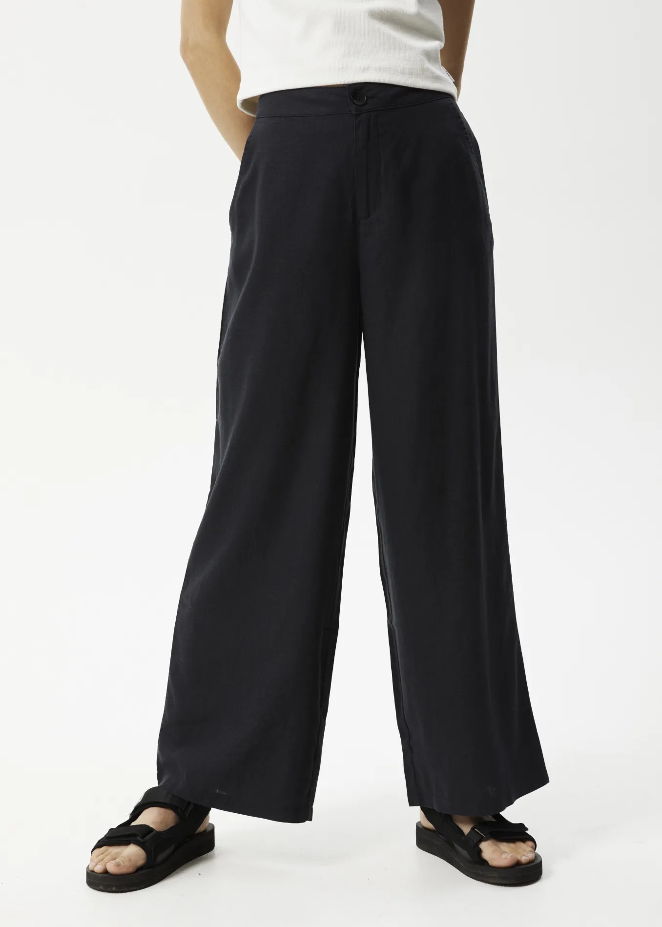 AFENDS Womens Sienna - Wide Leg Pants - Black