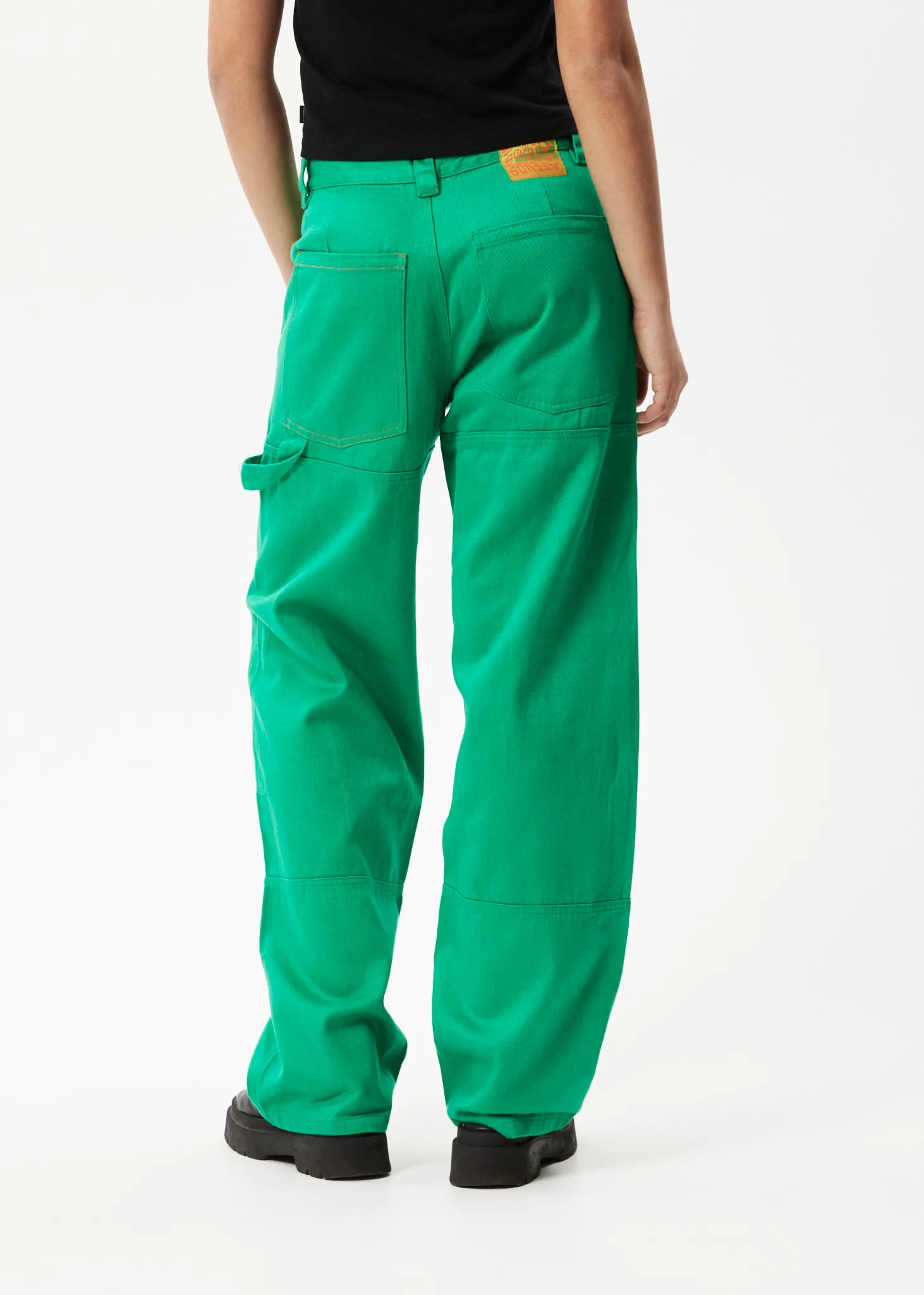 AFENDS Womens Sleepy Hollow Moss - Twill Carpenter Pants - Forest