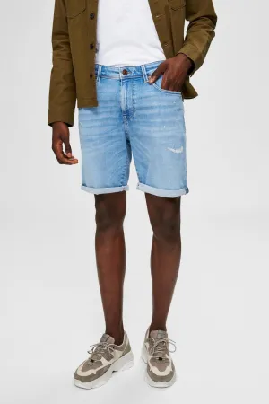 Alex Ripped Shorts - Light Blue Denim