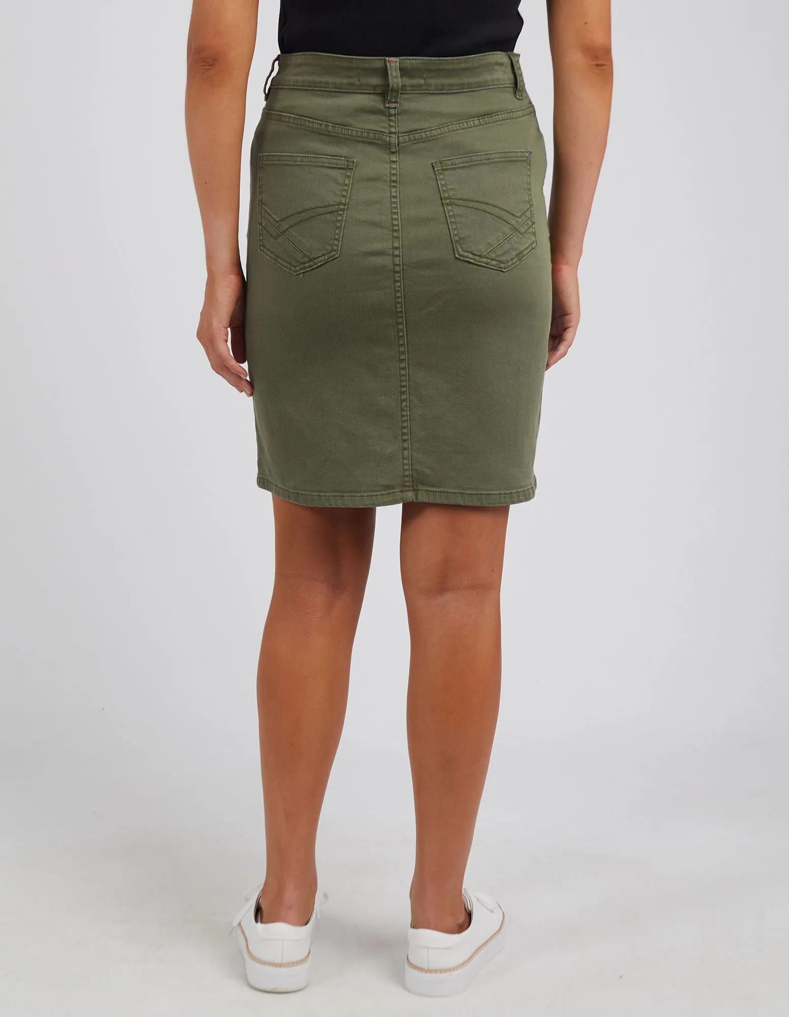 Belle Denim Skirt - Khaki