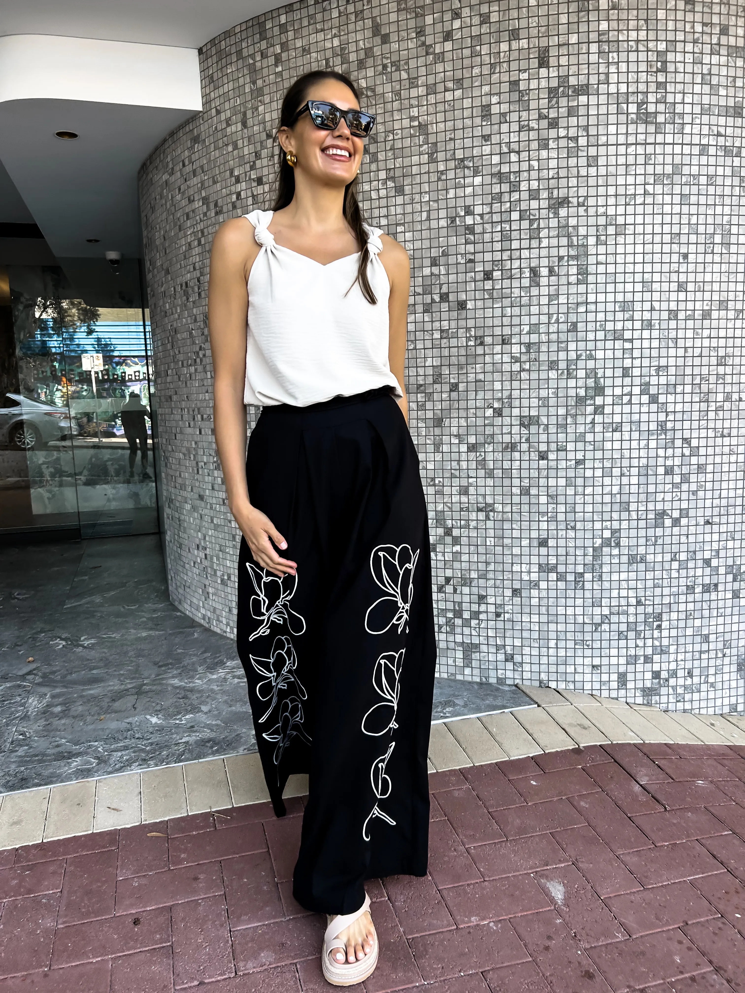 BESSIE Wide Leg Linen Pants