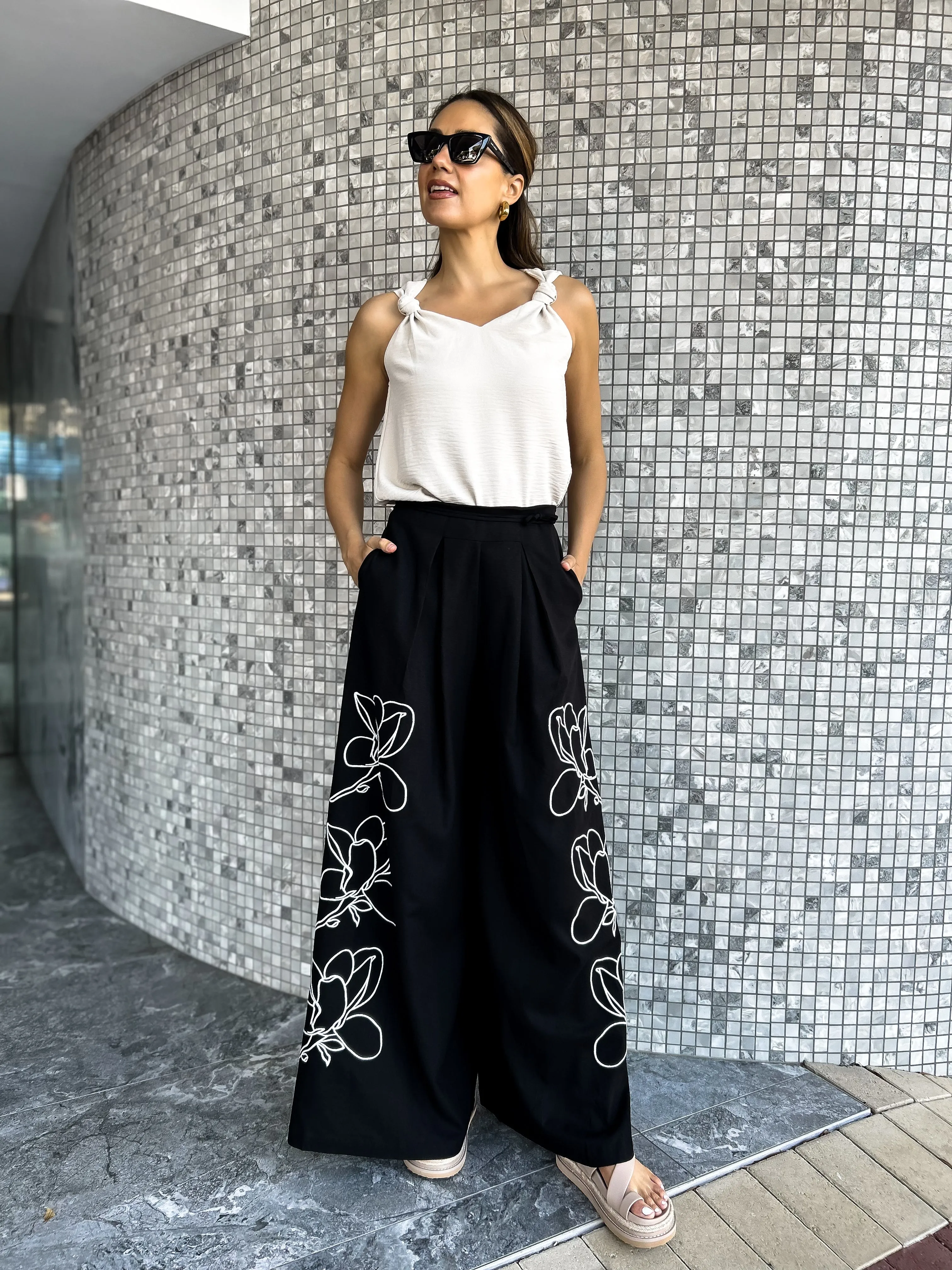 BESSIE Wide Leg Linen Pants