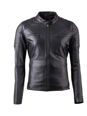 Black Slim Fit Biker Leather Jacket