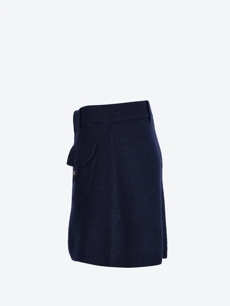 Boiled wool mini skirt