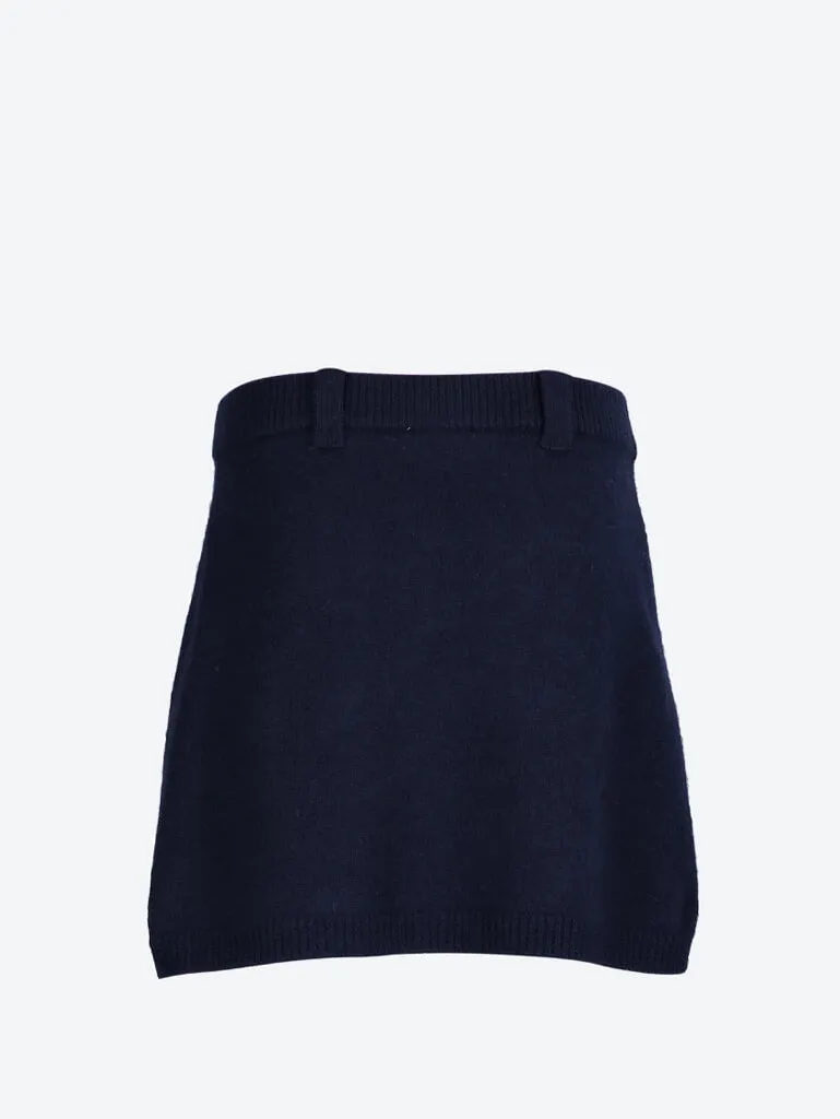 Boiled wool mini skirt