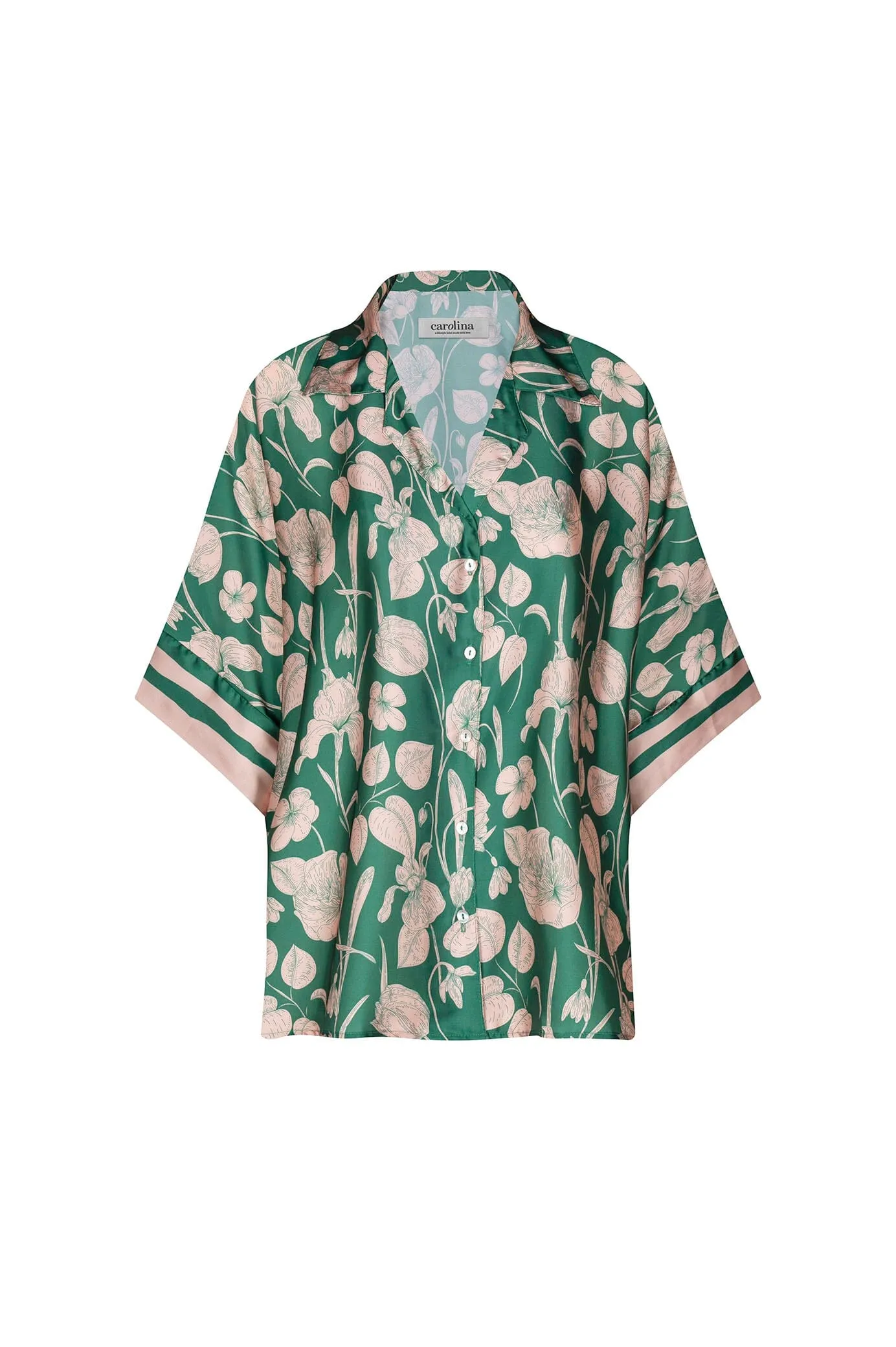 Bridgett Short Sleeve Collared Shirt Emerald