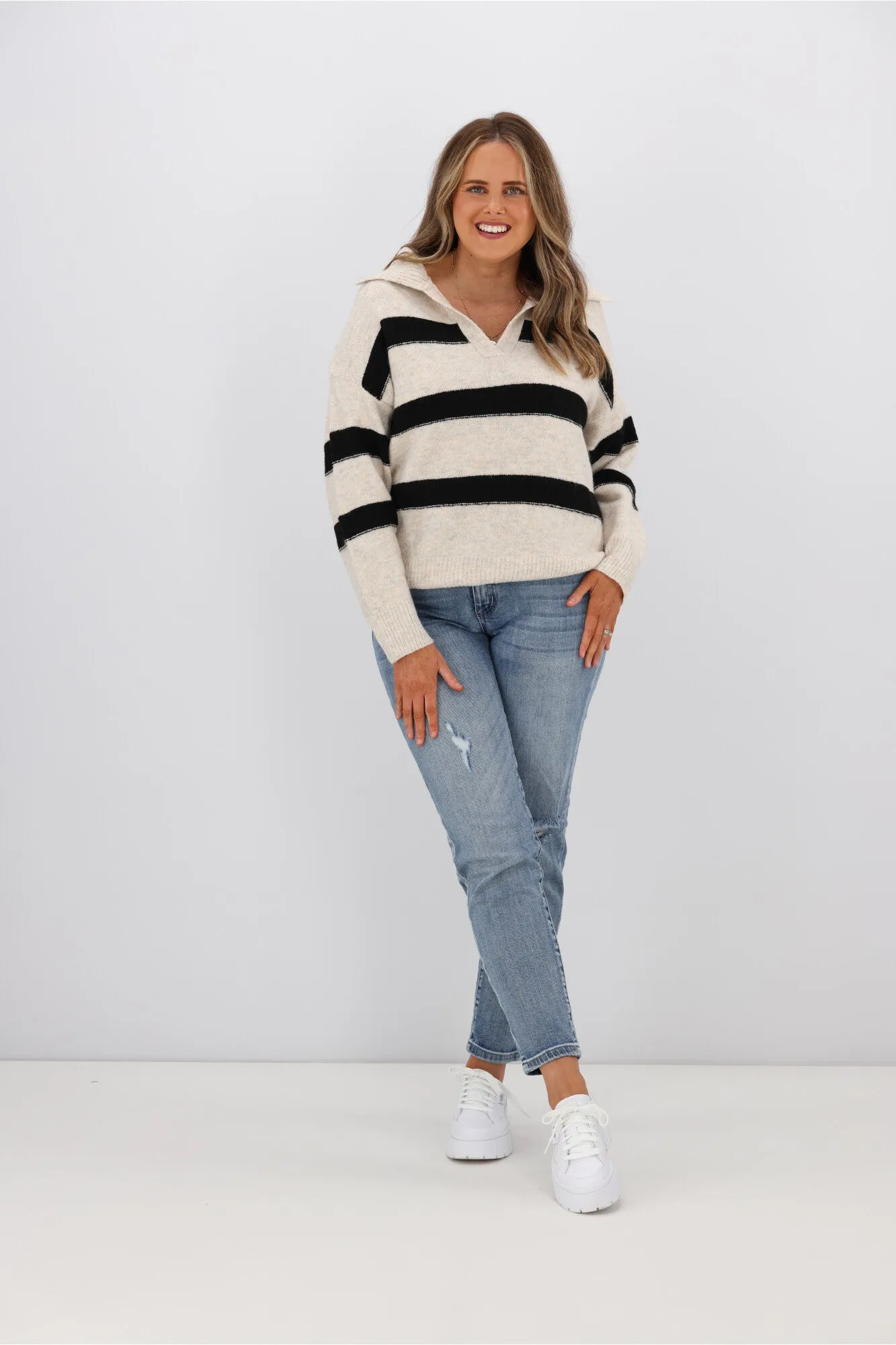 Charlotte the Label Esme Stripe Knit Oatmeal