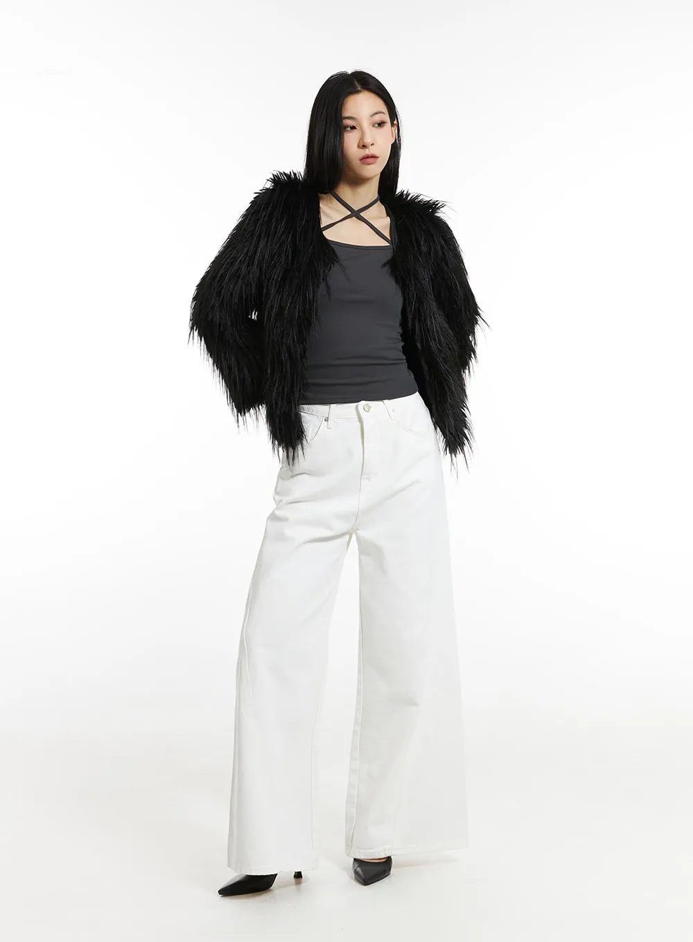 Cotton Wide Leg Flare Pants IN308