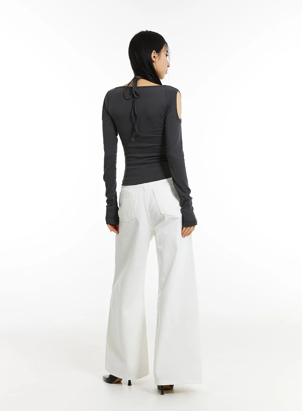 Cotton Wide Leg Flare Pants IN308