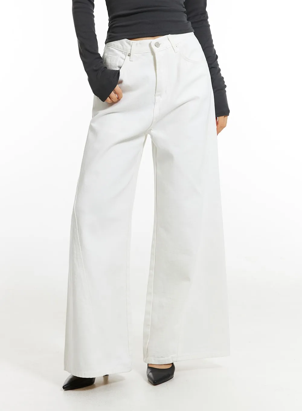 Cotton Wide Leg Flare Pants IN308