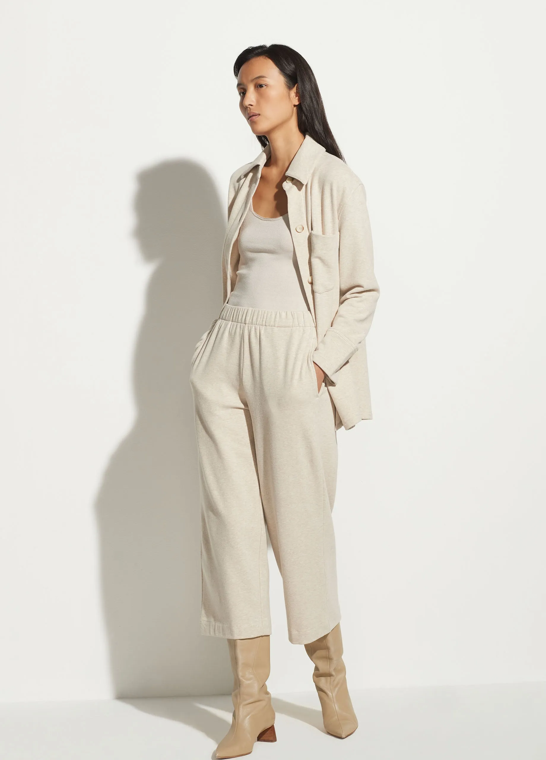 Cropped Pant in Heather White Sand