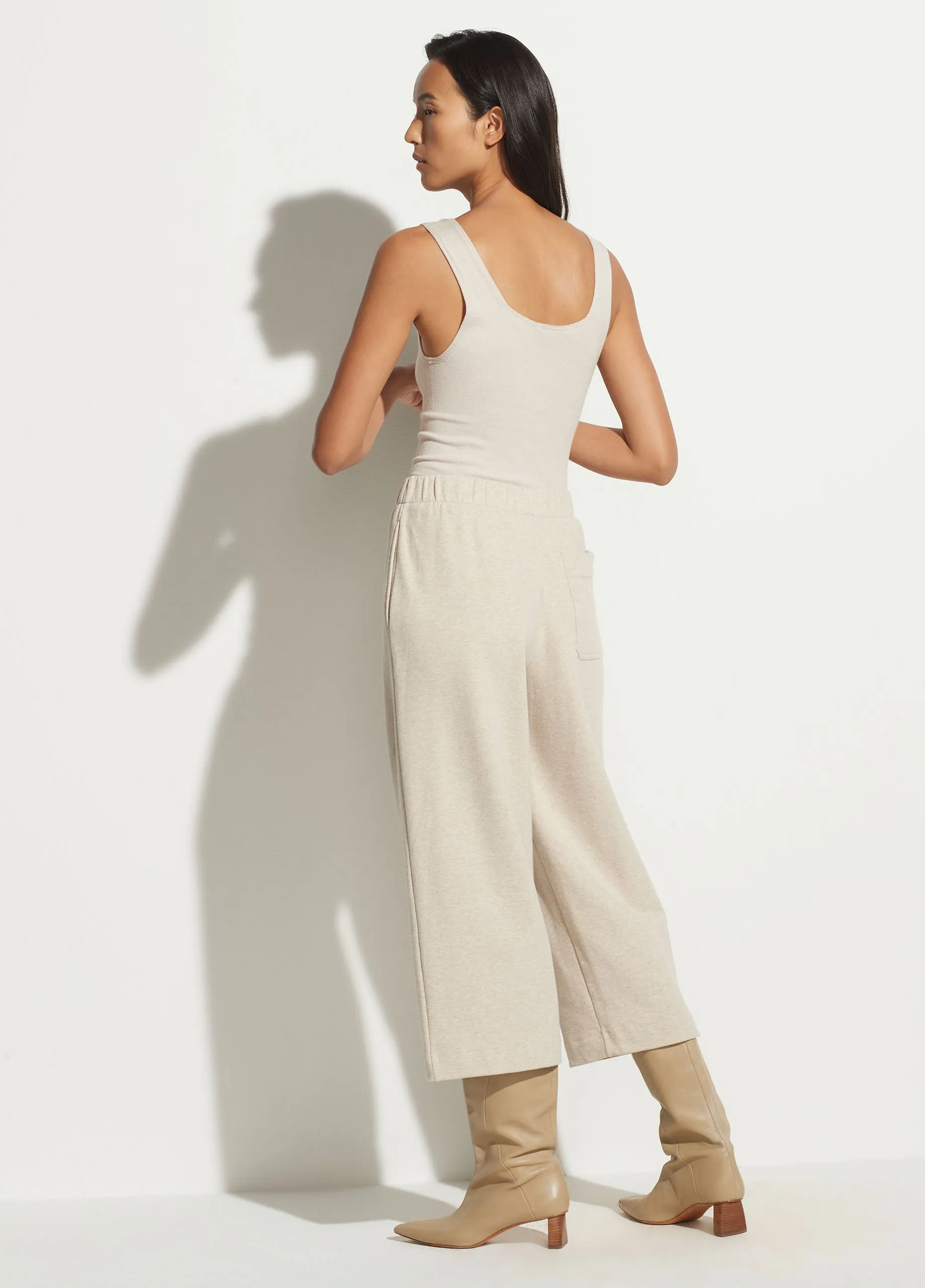 Cropped Pant in Heather White Sand