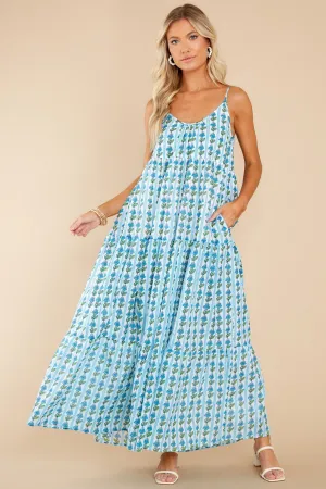 Emily Floral Stripe Pool Long Dress