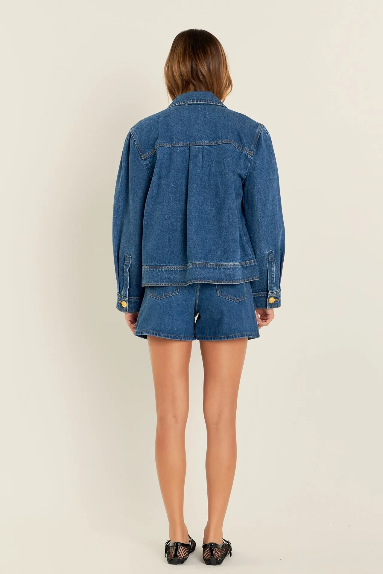 English Factory - Buttoned Denim Shorts