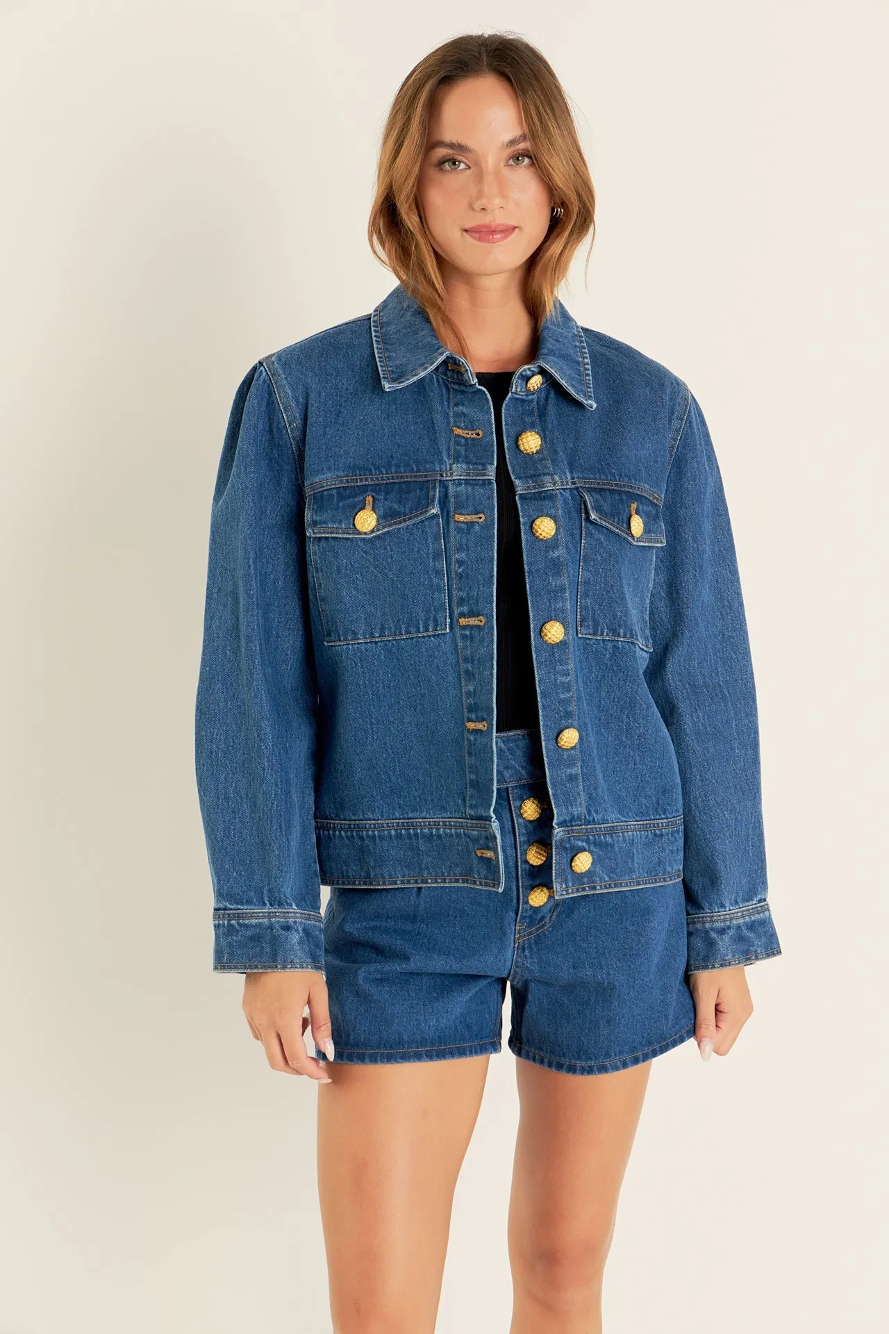 English Factory - Buttoned Denim Shorts