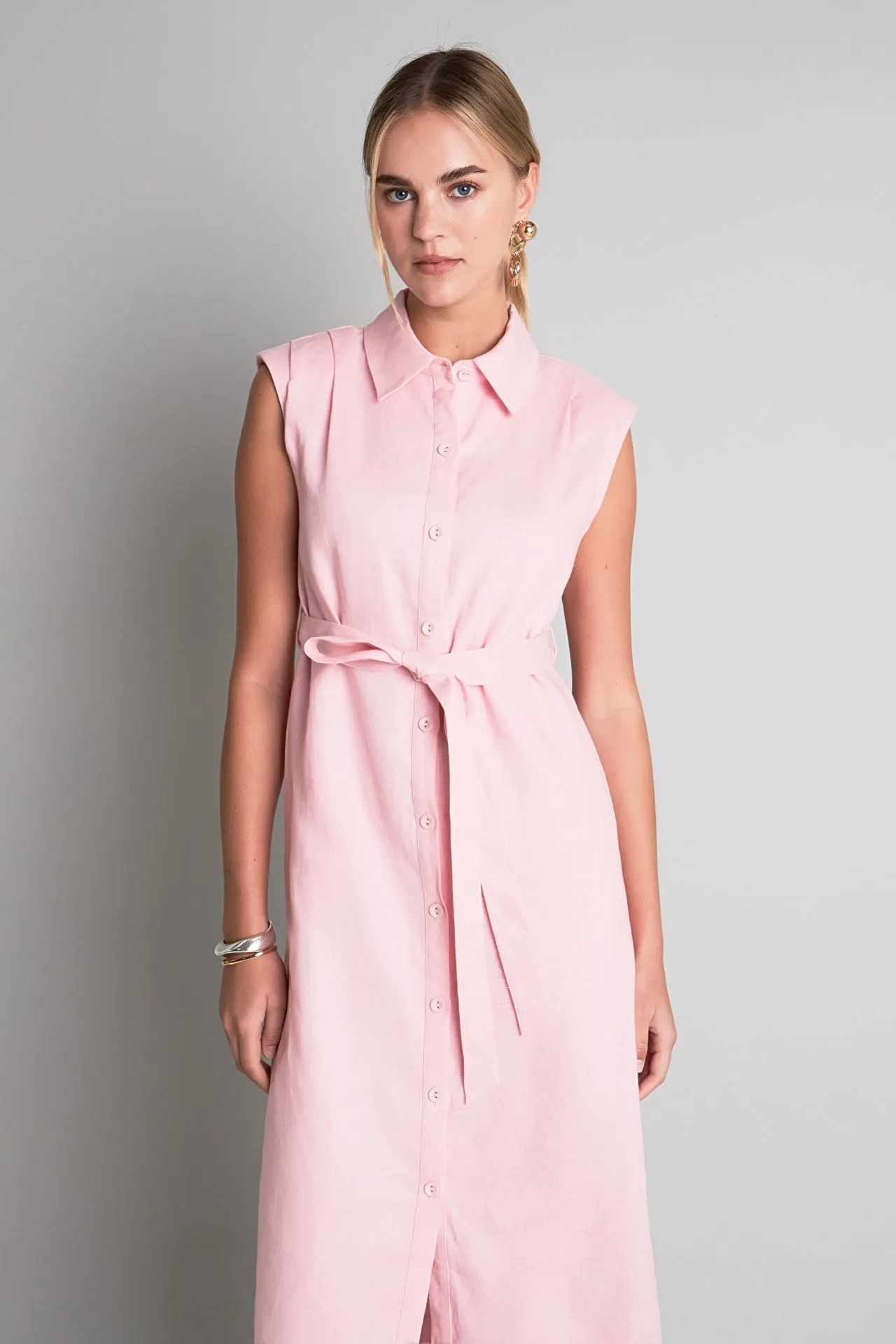 English Factory - Linen Shirt Midi Dress