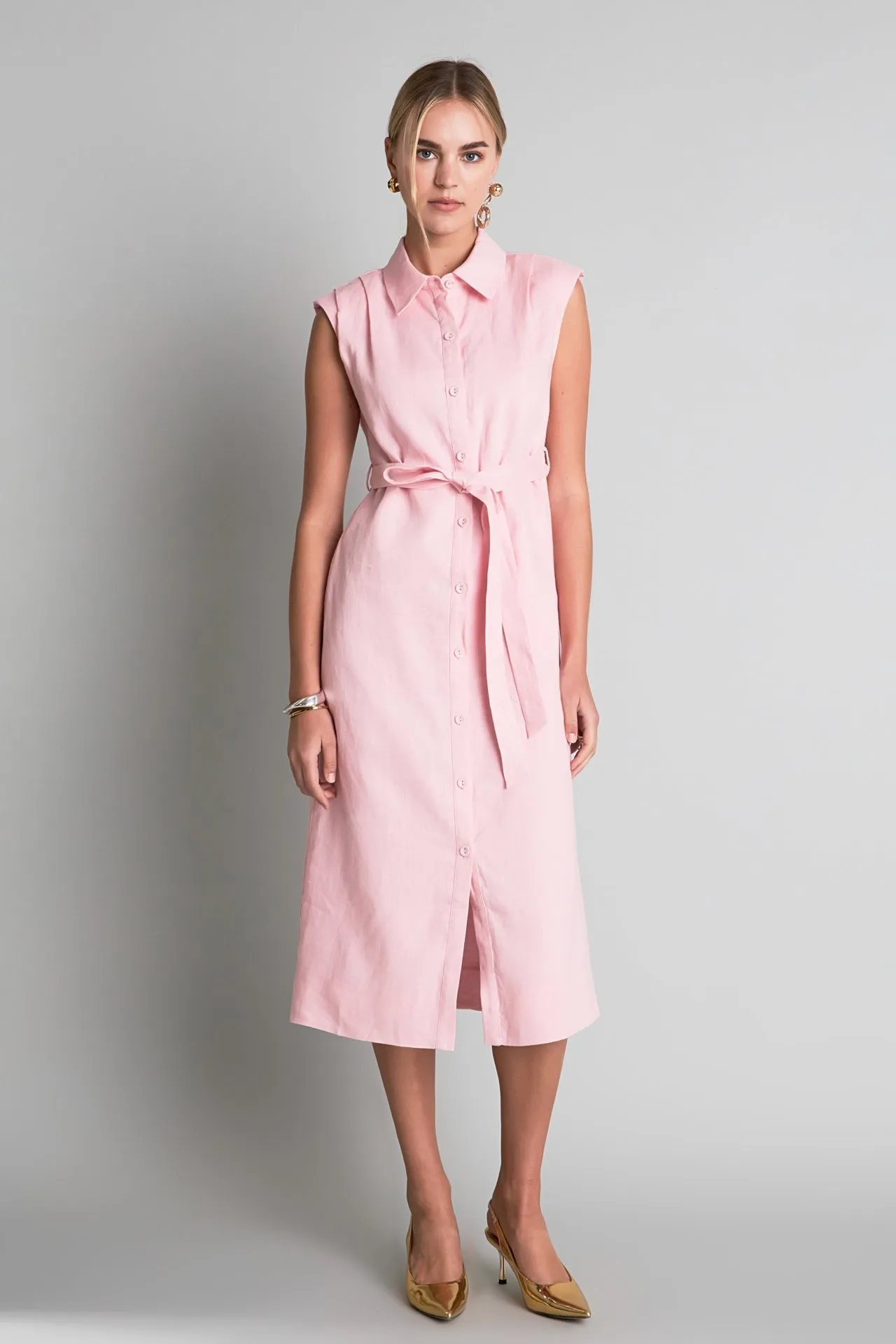 English Factory - Linen Shirt Midi Dress