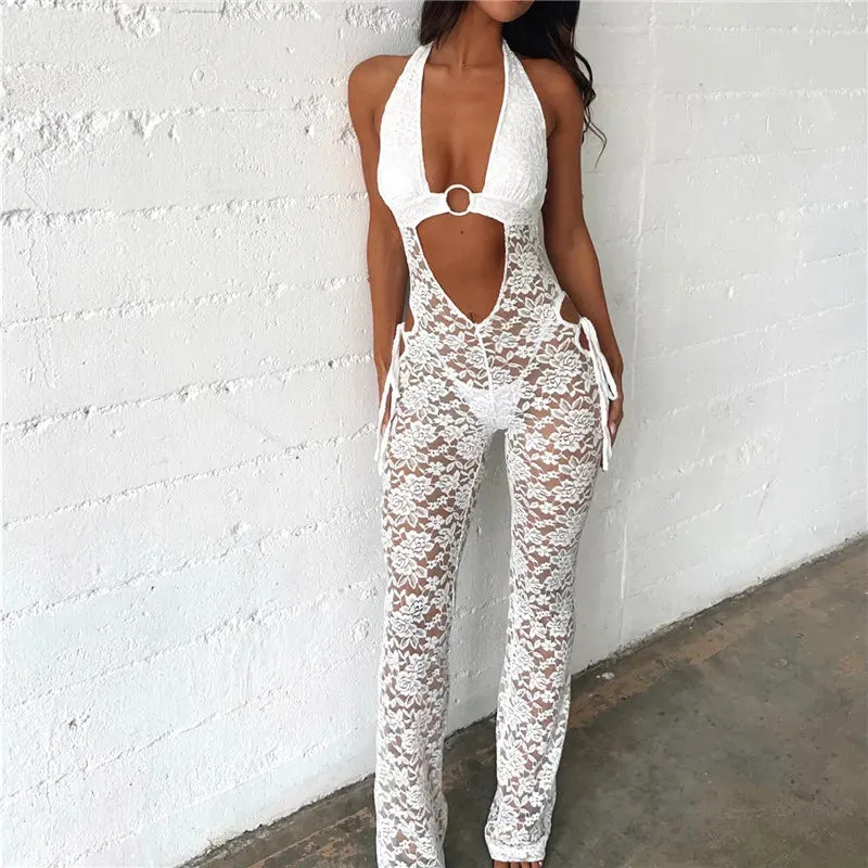 Evelyn Hollow Lace Jumpsuit