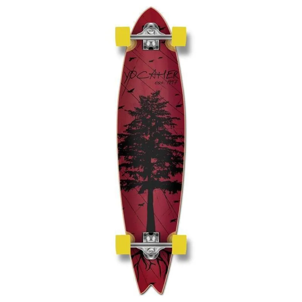 Fishtail Longboard 40 inch Pines Red from Punked - Complete