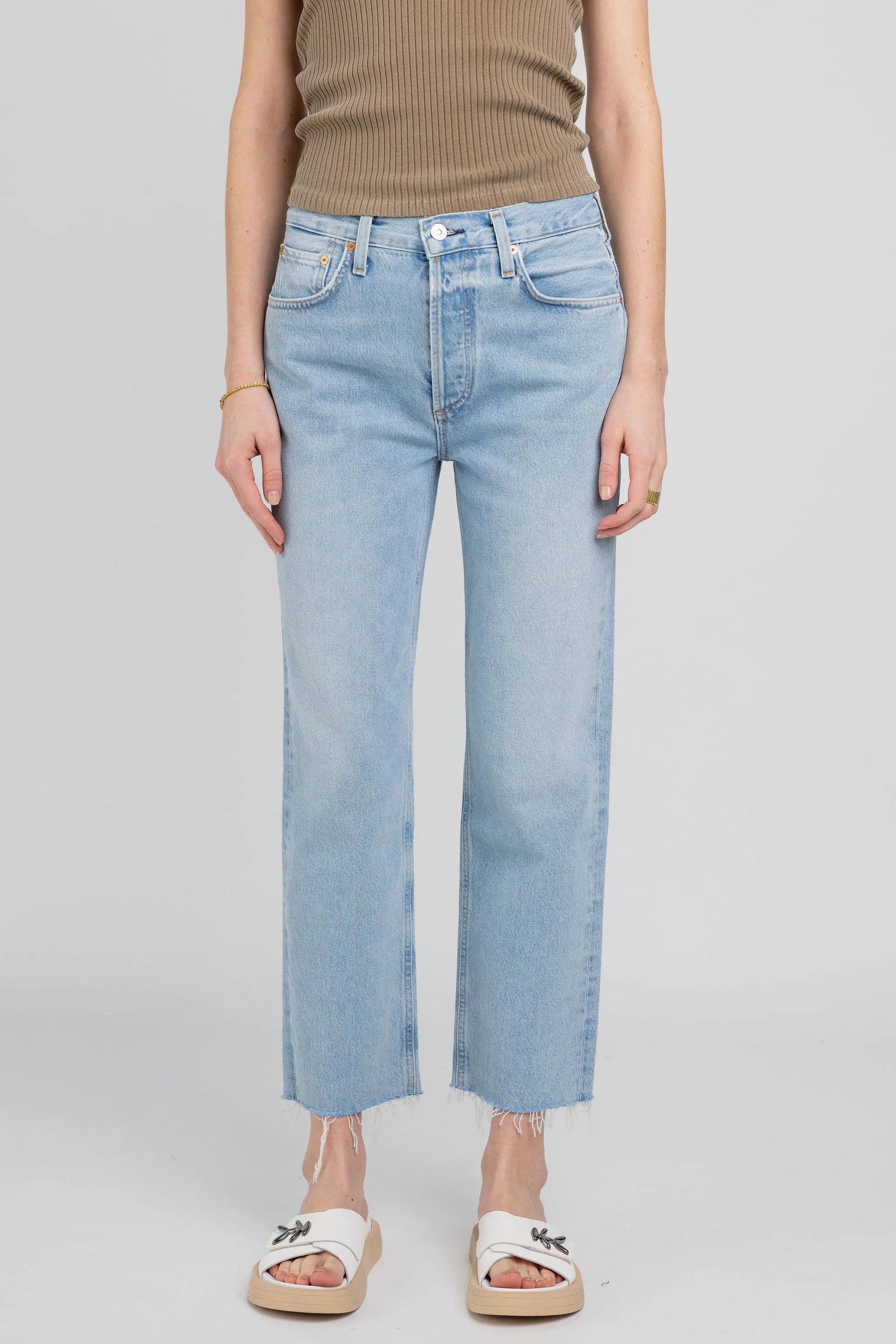 Florence Wide Leg Straight Jean in Scout