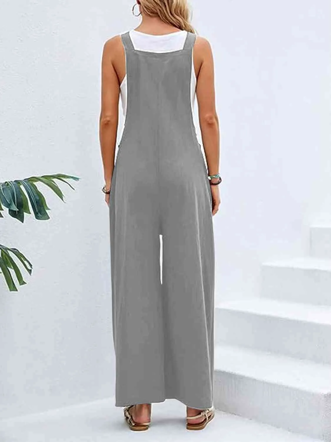 Full Size Wide Leg Overalls with Pockets