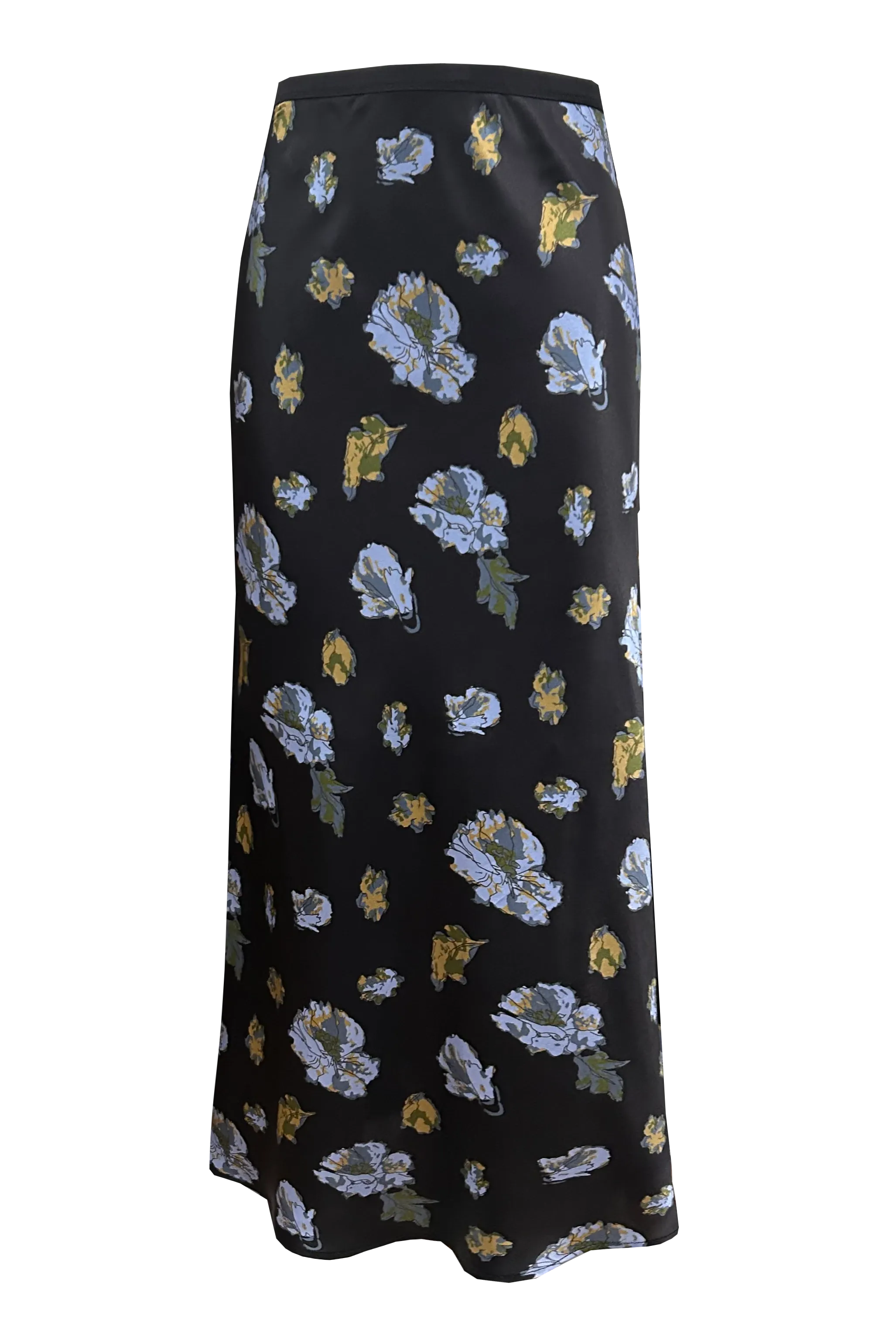 Gold Hawk Silk Floral Skirt