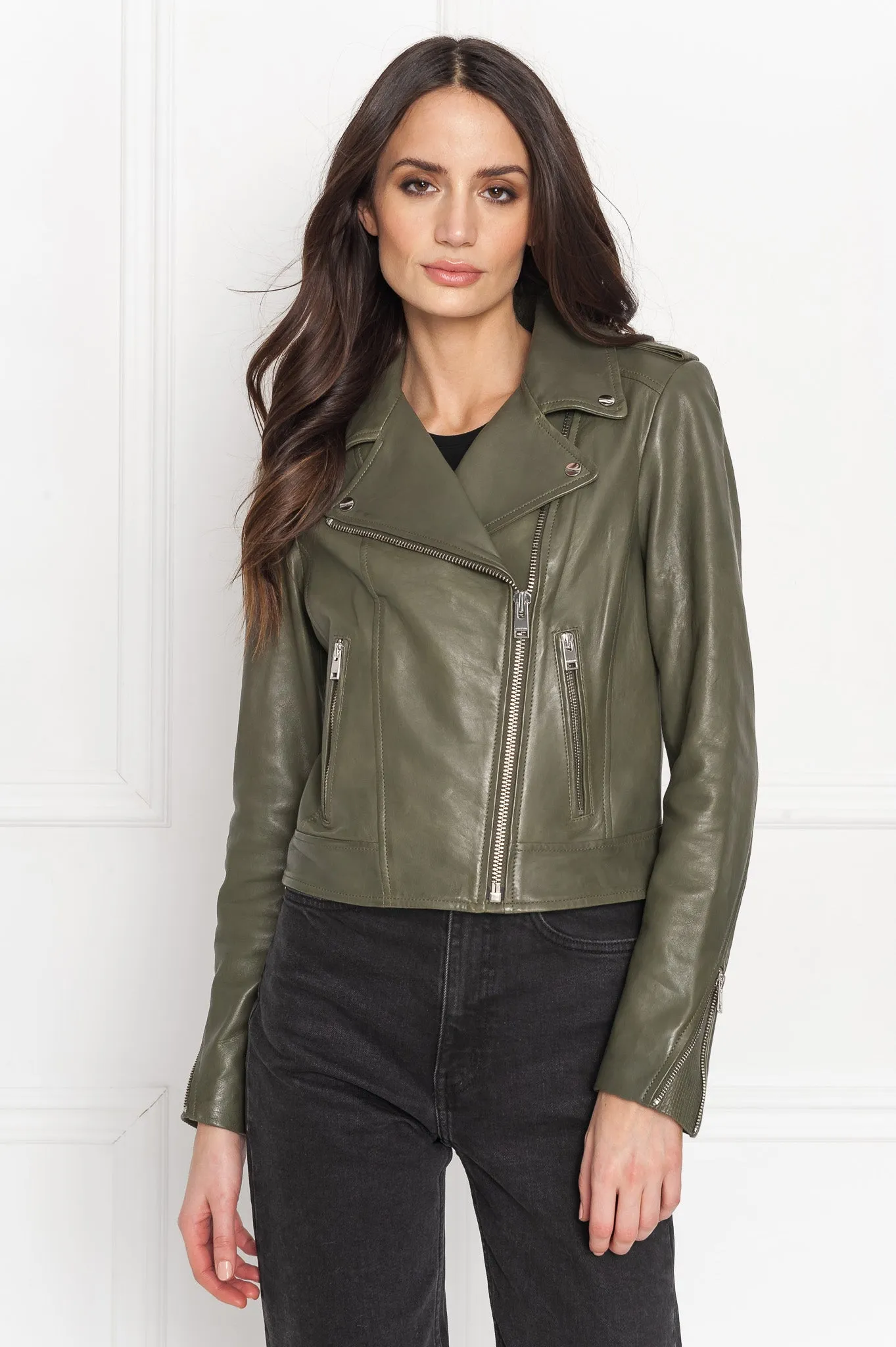 HOLY | Leather Biker Jacket with Removable Hood