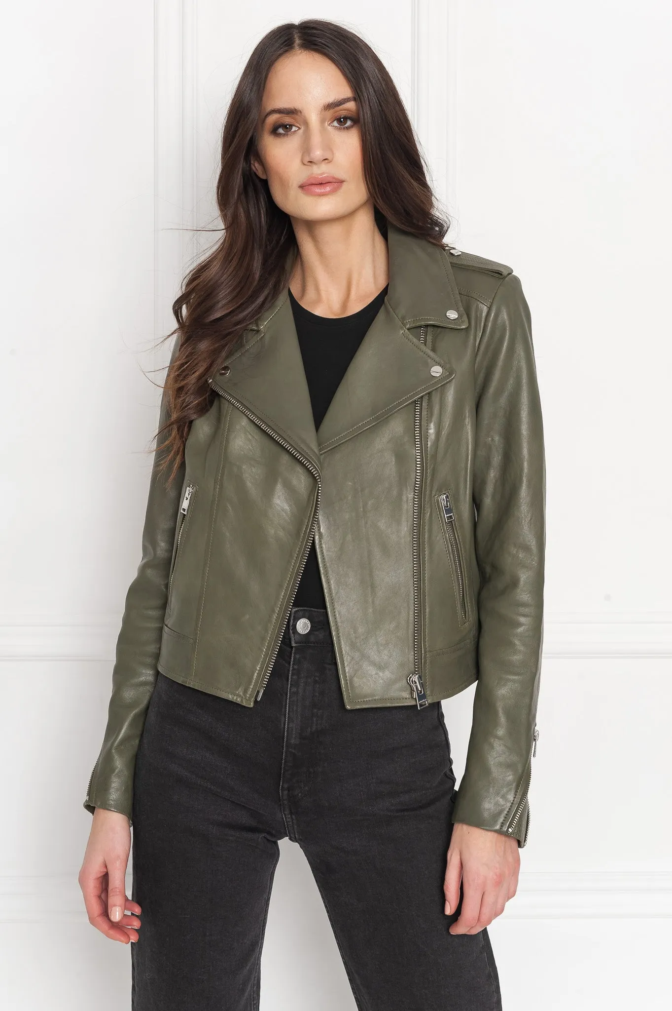 HOLY | Leather Biker Jacket with Removable Hood