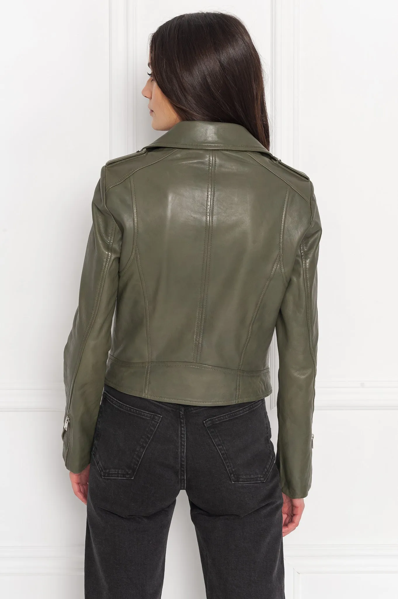 HOLY | Leather Biker Jacket with Removable Hood