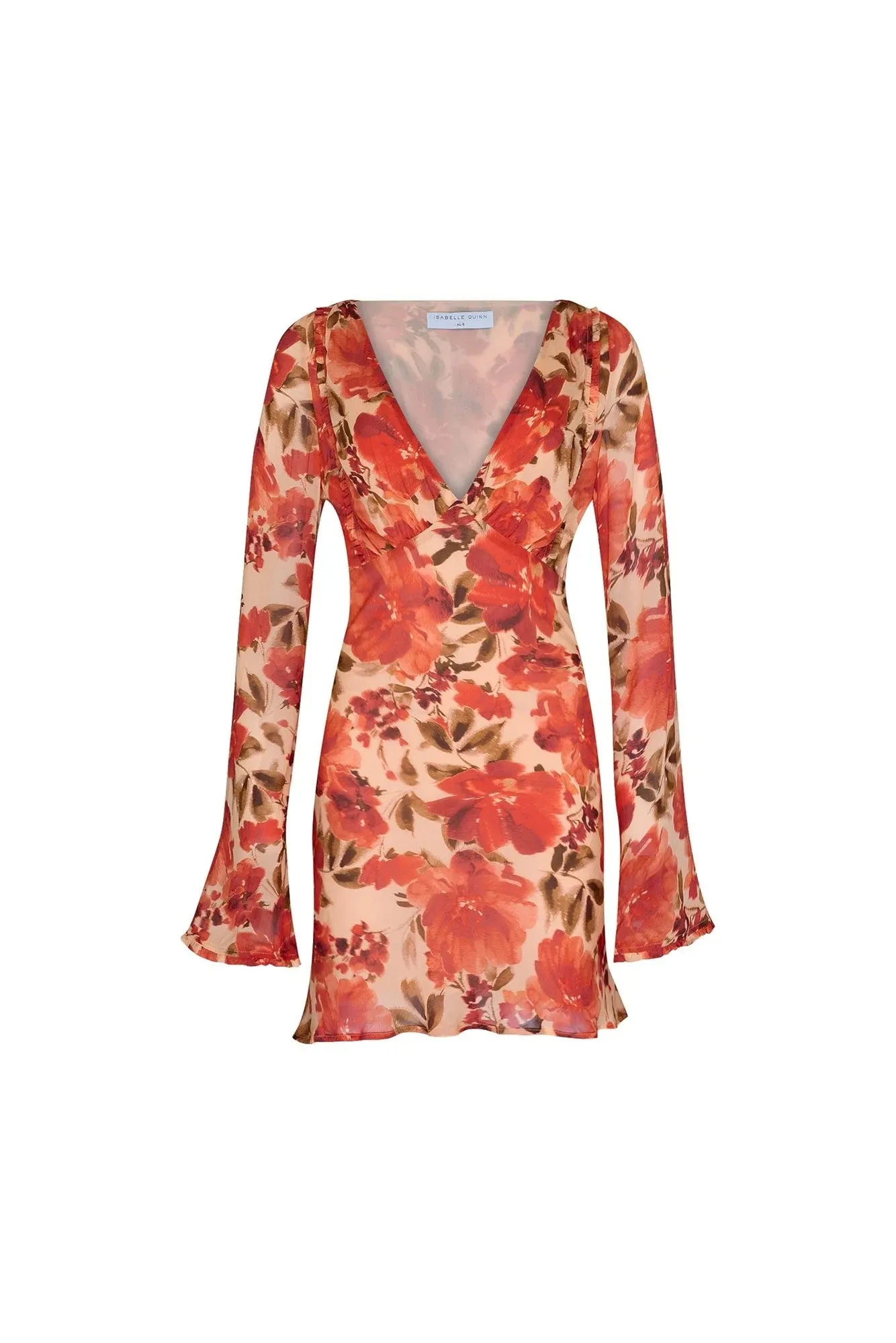 Isabelle Quinn - Evelyn Long Sleeve Mini Dress- Camellia Floral