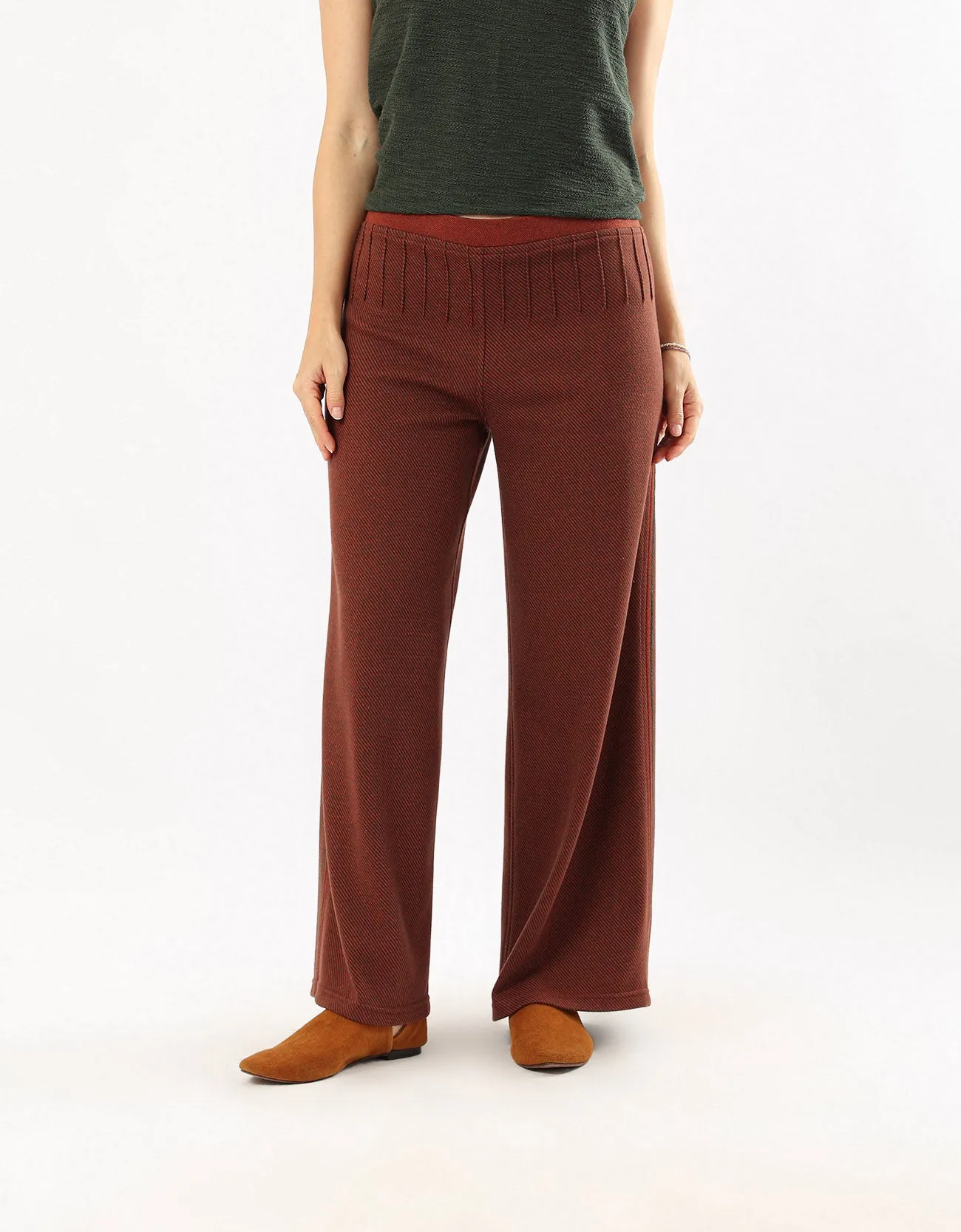 Jacquard wide leg pants