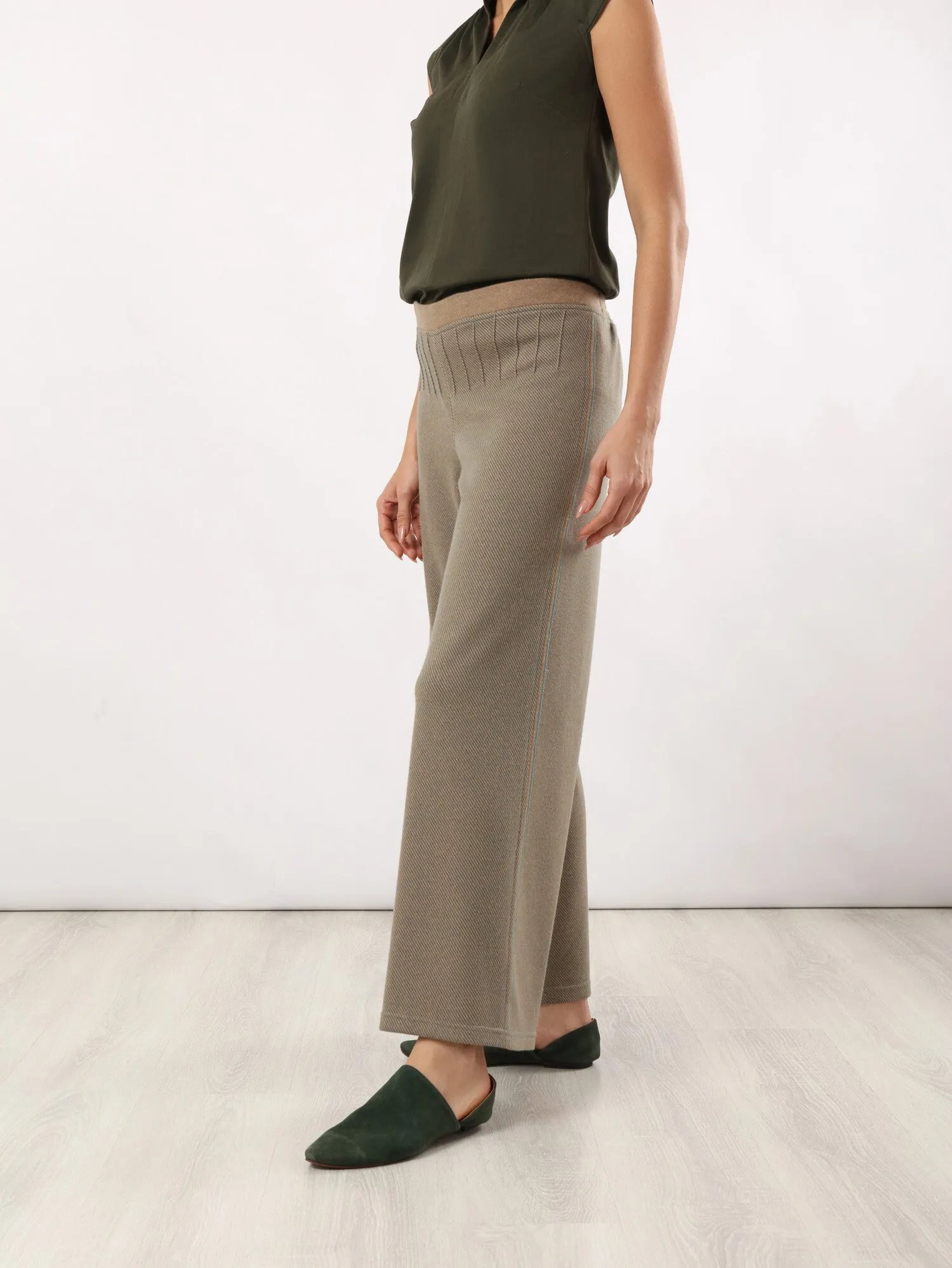 Jacquard wide leg pants