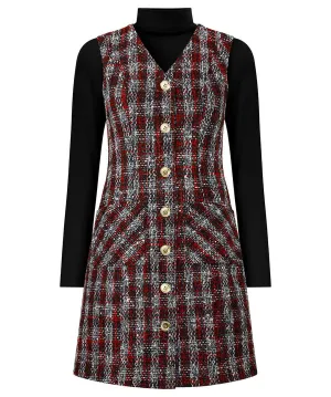 Joe Browns 12 Grey Check Pinafore Dress