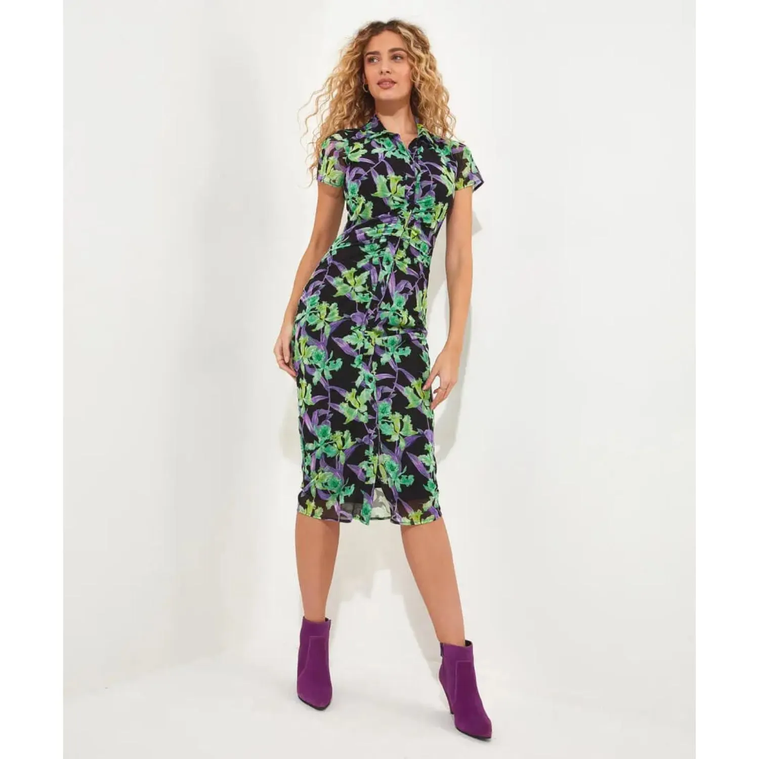 Joe Browns 8 Multi-Coloured Marvellous Mesh Dress