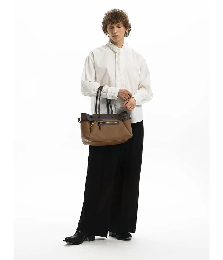 Knit wide-leg casual pants