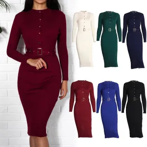 Knitted Midi Sweater Pencil Dress