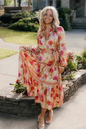 Laurel Floral Long Sleeve Midi Dress - Final Sale 30% off in cart