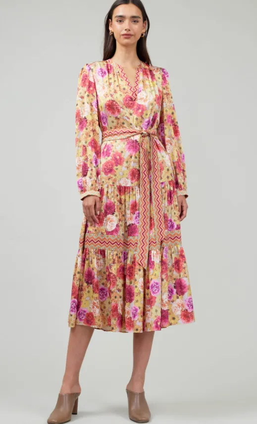 Laurel Floral Long Sleeve Midi Dress - Final Sale 30% off in cart