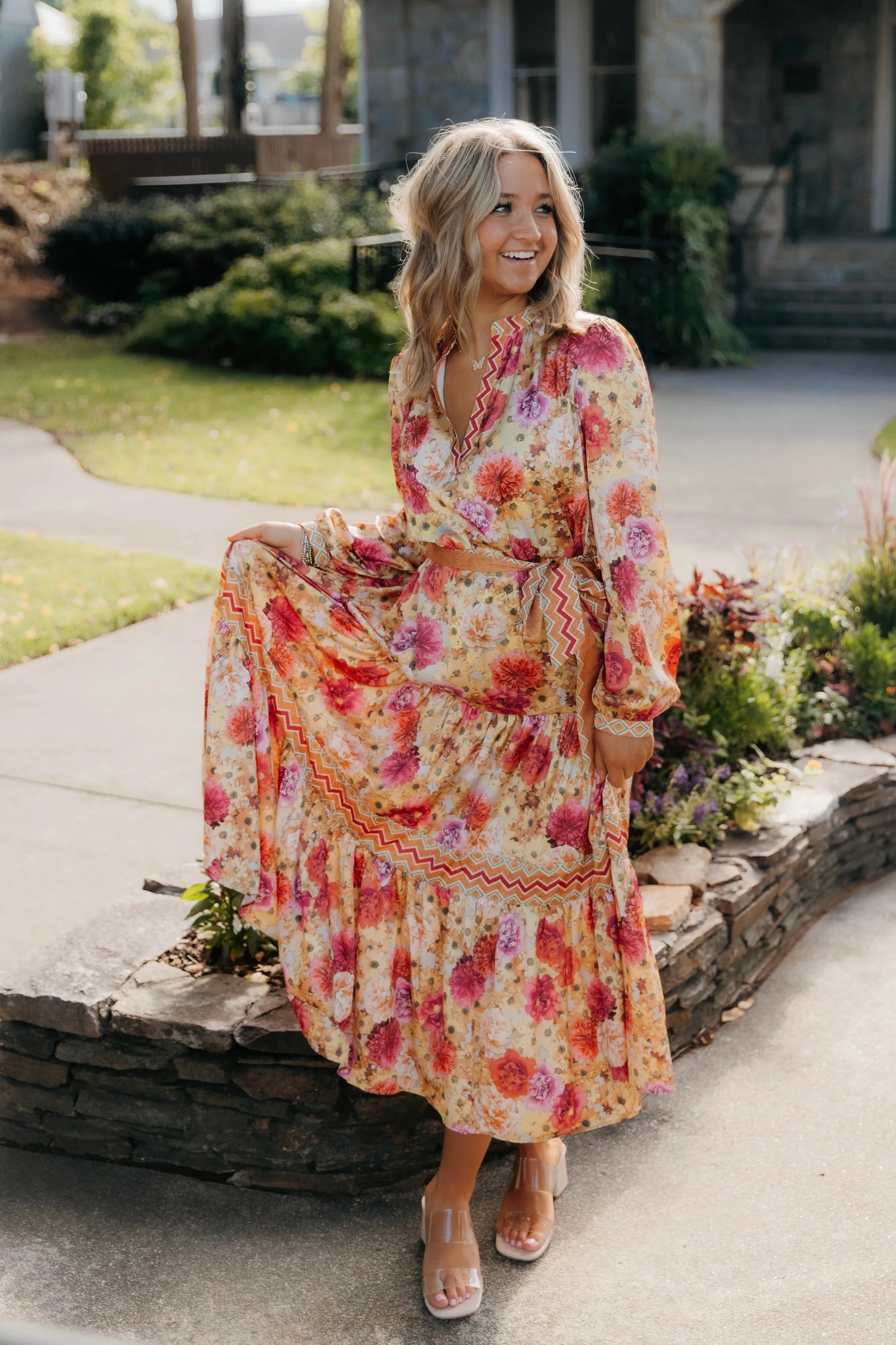 Laurel Floral Long Sleeve Midi Dress - Final Sale 30% off in cart