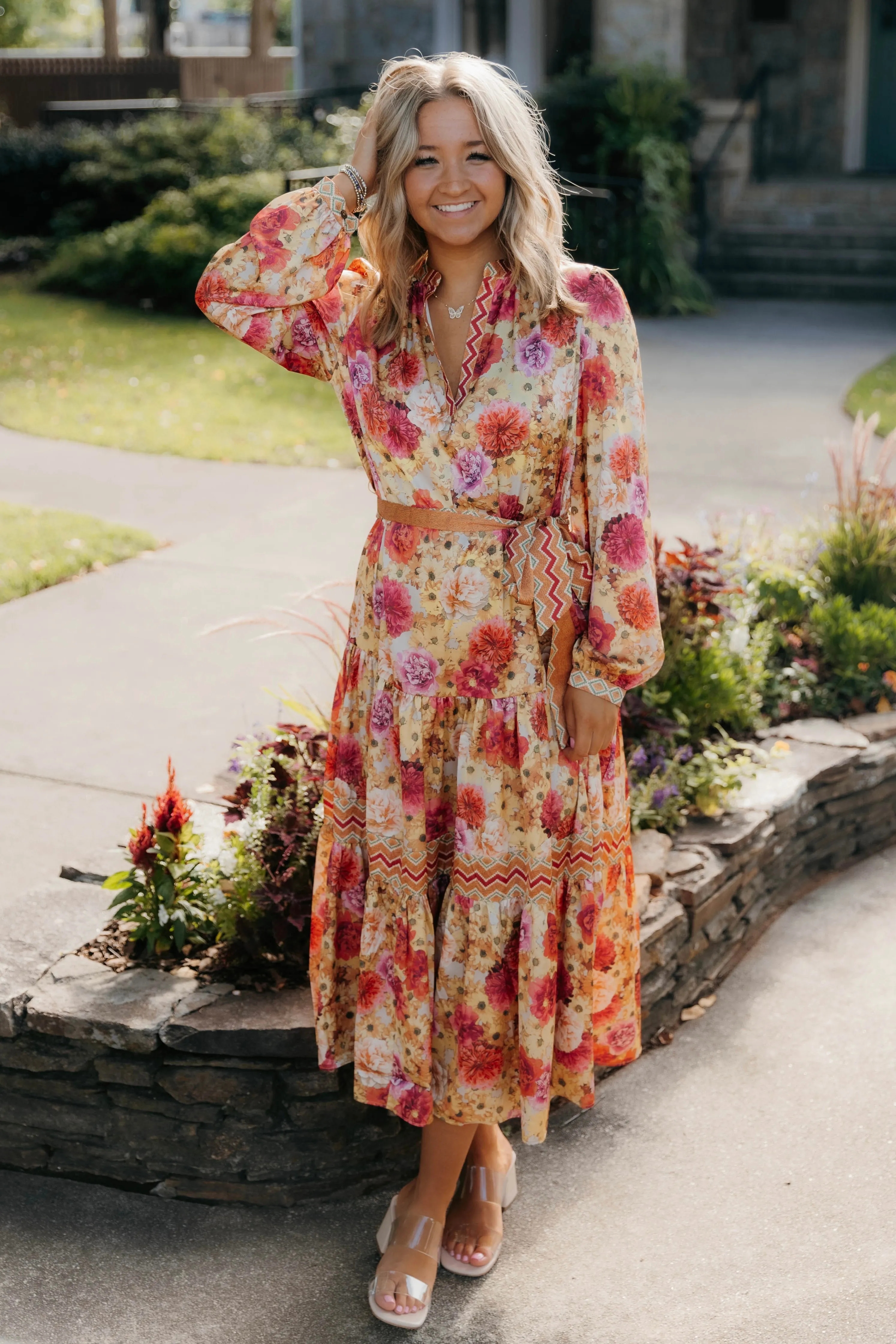 Laurel Floral Long Sleeve Midi Dress - Final Sale 30% off in cart