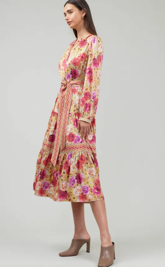 Laurel Floral Long Sleeve Midi Dress - Final Sale 30% off in cart