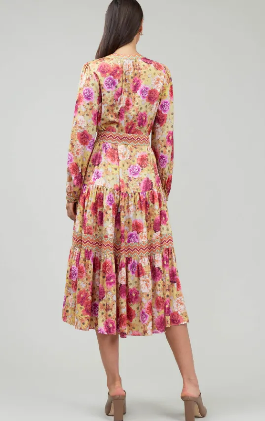 Laurel Floral Long Sleeve Midi Dress - Final Sale 30% off in cart