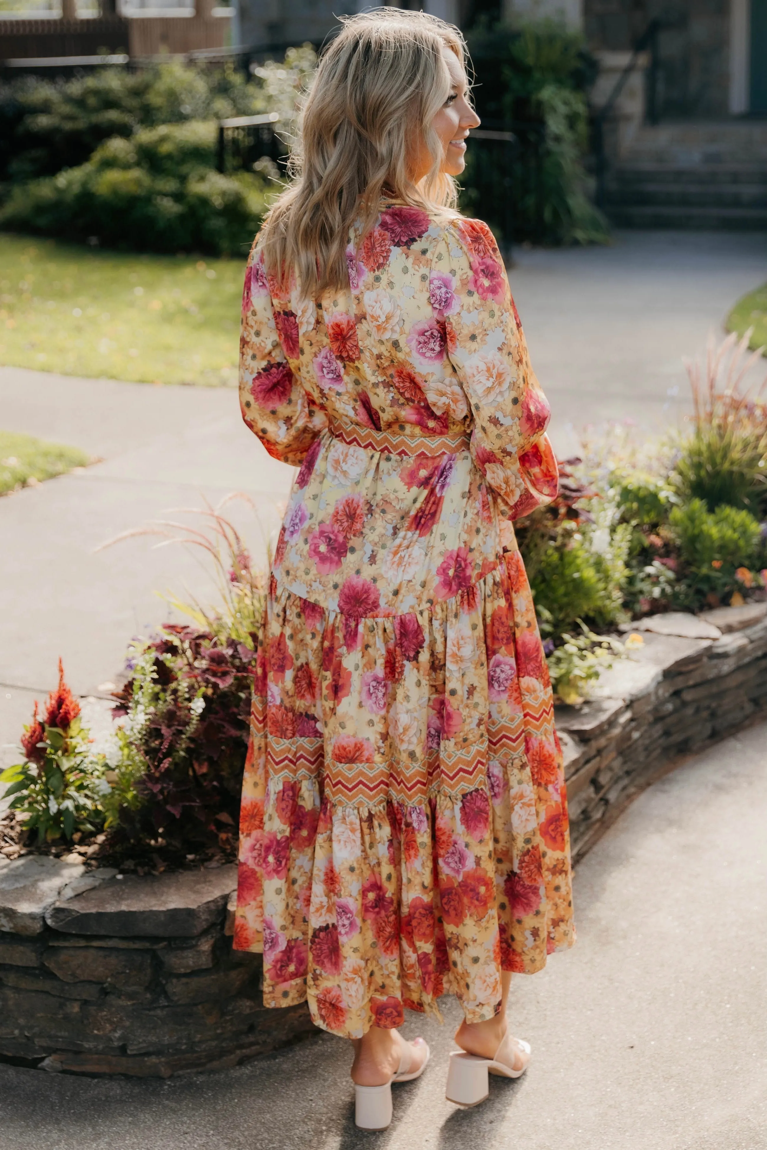 Laurel Floral Long Sleeve Midi Dress - Final Sale 30% off in cart