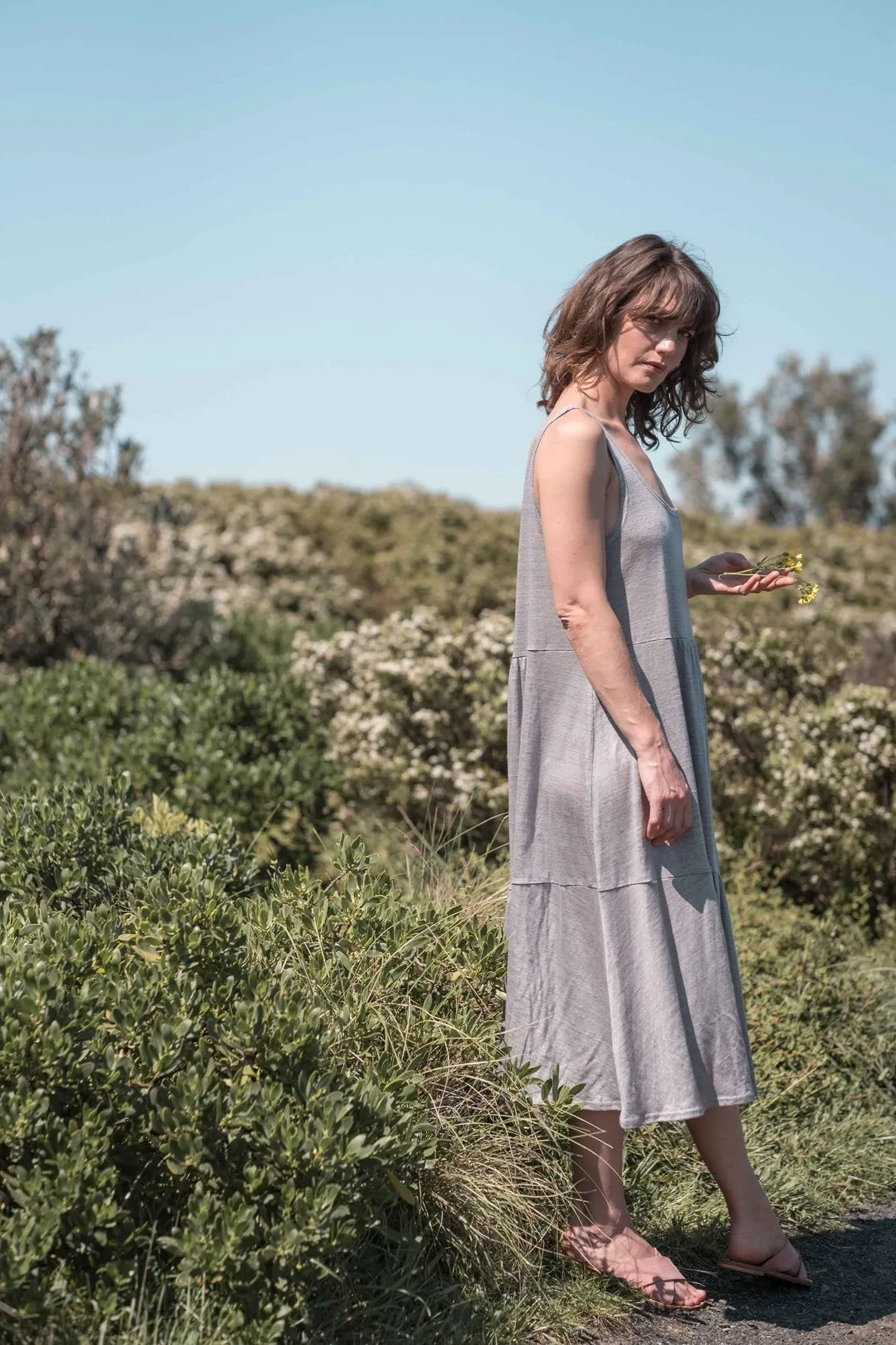 Leila tiered dress / Silver grey