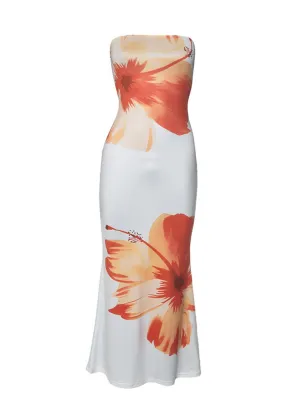 Lily Floral Print Strapless Maxi Dress