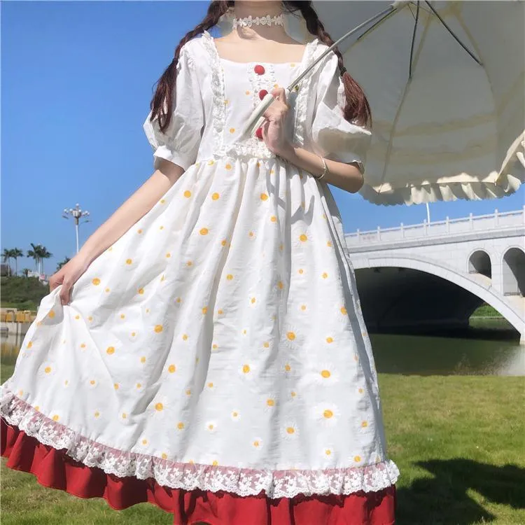 Lolita Square Collar Mid-length Dress