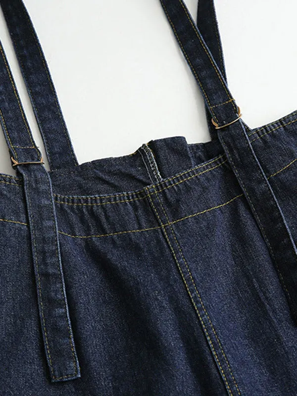 Loose Wide-Leg Long Overalls