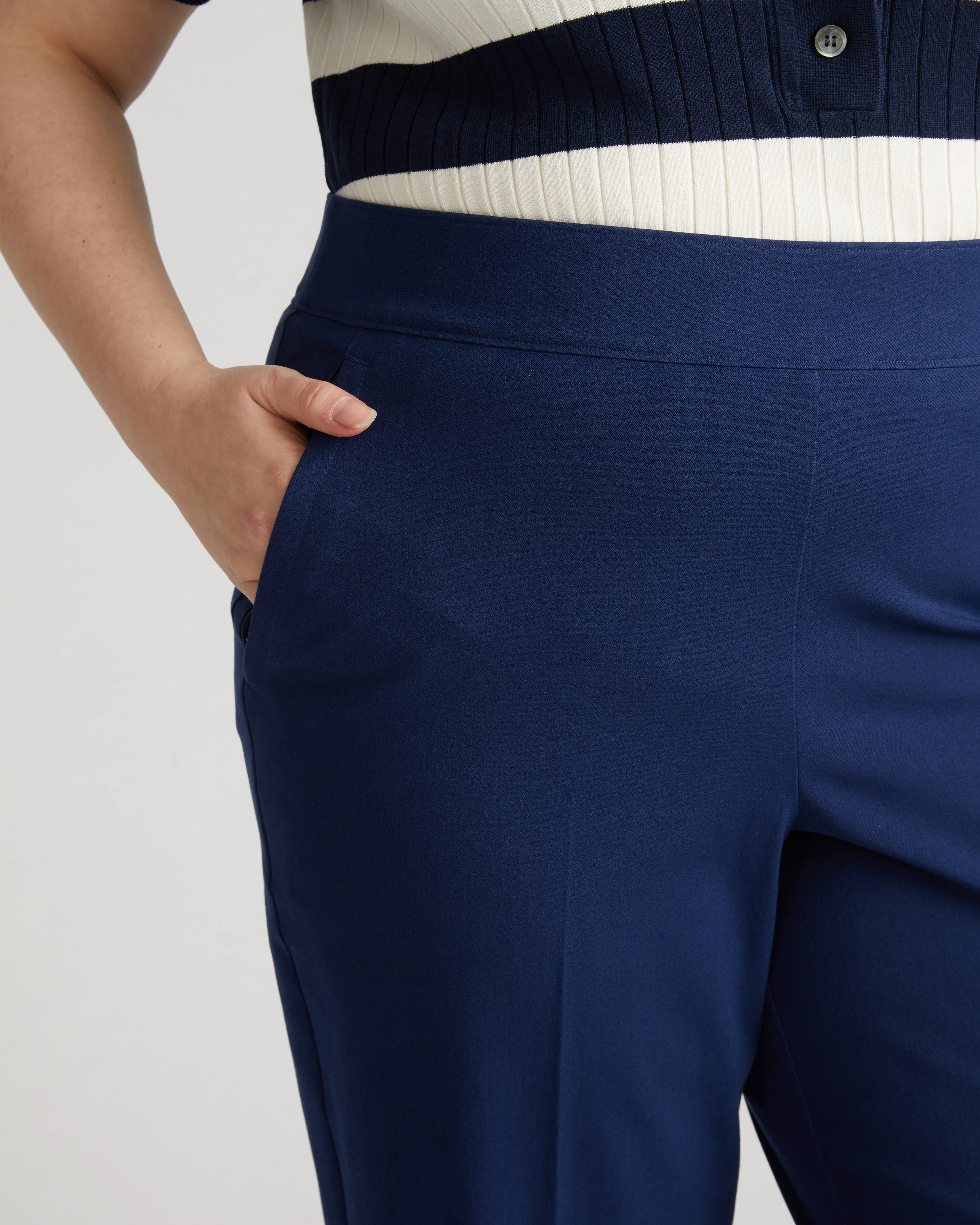 Magic Cotton Straight Leg Pants - Brilliant Navy